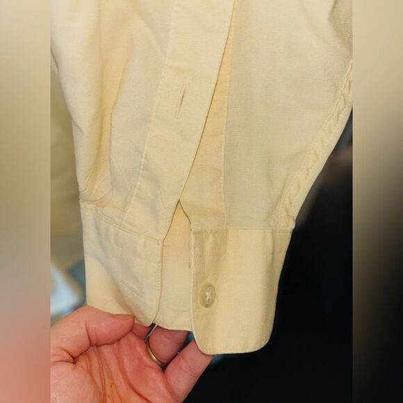 Perry Ellis Men’s 16.5 33 Pale Butter Yellow Long Sleeved Casual Button Up Shirt - Picture 3 of 7